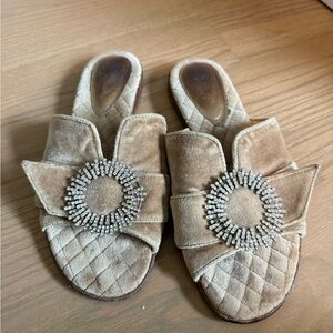 Alexandre Birman Green Velvet Sandals